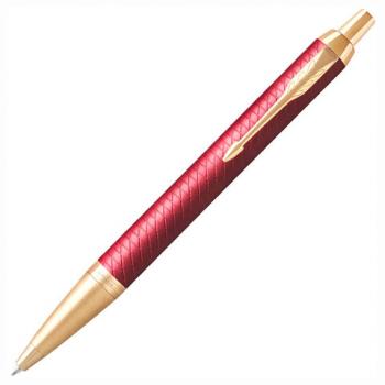 Ручка шариковая PARKER "IM Premium Red GT", корпус красный лак, позолоченные детали, синяя, 2143644 - Премиум Сервис