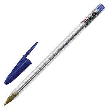 Ручка шариковая STAFF "Basic Budget BP-04", СИНЯЯ, линия письма 0,5 мм, с штрихкодом, 143868 - Премиум Сервис