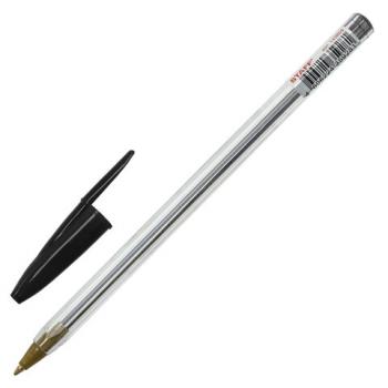 Ручка шариковая STAFF "Basic Budget BP-04", ЧЕРНАЯ, линия письма 0,5 мм, с штрихкодом, 143869 - Премиум Сервис