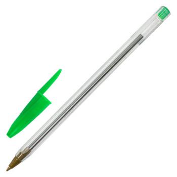 Ручка шариковая STAFF "Basic Budget BP-04", ЗЕЛЕНАЯ, линия письма 0,5 мм, с штрихкодом, 143871 - Премиум Сервис