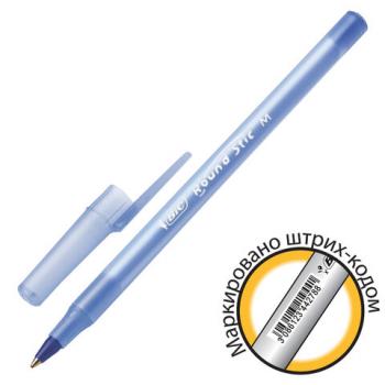 Ручка шариковая BIC "Round Stic", СИНЯЯ, корпус голубой, узел 1 мм, линия письма 0,32 мм, С ШТРИХКОДОМ, 934598 - Премиум Сервис