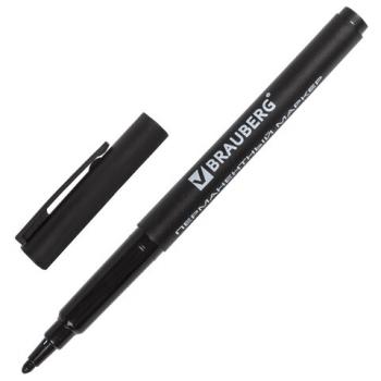 Маркер перманентный (нестираемый) BRAUBERG "CLASSICLine", ЧЕРНЫЙ, корпус тонкий, наконечник 1 мм, 150296 - Премиум Сервис