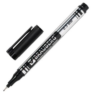 Маркер перманентный (нестираемый) BRAUBERG "Jet", ЧЕРНЫЙ, супертонкий металлический наконечник, 0,5 мм, 150507 - Премиум Сервис