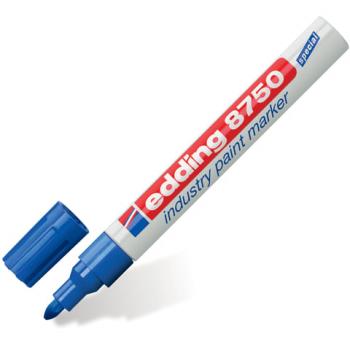 Маркер-краска лаковый (paint marker) EDDING "8750", СИНИЙ, 2-4 мм, круглый наконечник, алюминиевый корпус, E-8750/3 - Премиум Сервис