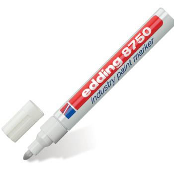 Маркер-краска лаковый (paint marker) EDDING "8750", БЕЛЫЙ, 2-4 мм, круглый наконечник, алюминиевый корпус, E-8750/49 - Премиум Сервис