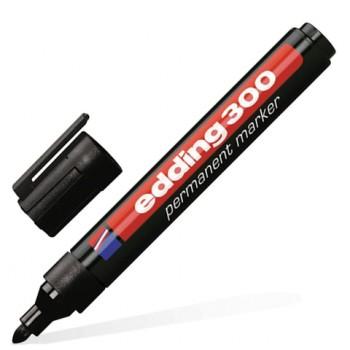 Маркер перманентный (нестираемый) EDDING "300", ЧЕРНЫЙ, круглый наконечник, 1,5-3 мм, E-300/1 - Премиум Сервис