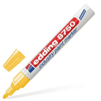 Маркер-краска лаковый (paint marker) EDDING 8750, ЖЕЛТЫЙ, 2-4 мм, круглый наконечник, алюминиевый корпус, Е-8750/5 - Премиум Сервис