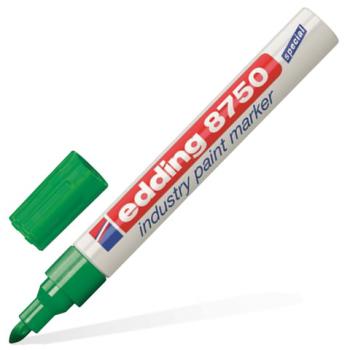 Маркер-краска лаковый (paint marker) EDDING 8750, ЗЕЛЕНЫЙ, 2-4 мм, круглый наконечник, алюминиевый корпус, Е-8750/4 - Премиум Сервис