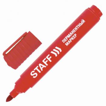 Маркер перманентный (нестираемый) STAFF "Basic" PM-733, КРАСНЫЙ, круглый наконечник, 2,5 мм, 150734 - Премиум Сервис