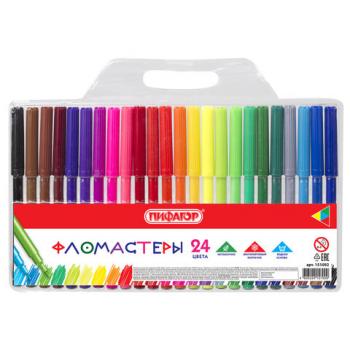 Фломастеры ПИФАГОР, 24 цвета, вентилируемый колпачок, 151092 - Премиум Сервис