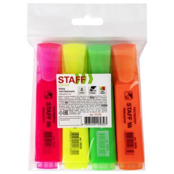 Набор текстовыделителей STAFF "EVERYDAY" HL-243, 4 шт., АССОРТИ, линия 1-5 мм, 151243 - Премиум Сервис