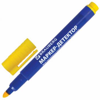 Маркер-детектор для проверки подлинности банкнот, BRAUBERG, блистер, 151245 - Премиум Сервис