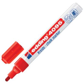 Маркер меловой EDDING 4095, 2-3 мм, КРАСНЫЙ, влагостираемый, для гладких поверхностей, E-4095/2 - Премиум Сервис