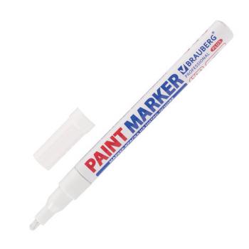 Маркер-краска лаковый (paint marker) 2 мм, БЕЛЫЙ, НИТРО-ОСНОВА, алюминиевый корпус, BRAUBERG PROFESSIONAL PLUS, 151438 - Премиум Сервис