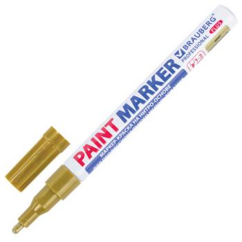 Маркер-краска лаковый (paint marker) 2 мм, ЗОЛОТОЙ, НИТРО-ОСНОВА, алюминиевый корпус, BRAUBERG PROFESSIONAL PLUS, 151443 - Премиум Сервис