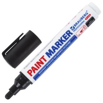 Маркер-краска лаковый (paint marker) 6 мм, ЧЕРНЫЙ, НИТРО-ОСНОВА, BRAUBERG PROFESSIONAL PLUS EXTRA, 151451 - Премиум Сервис