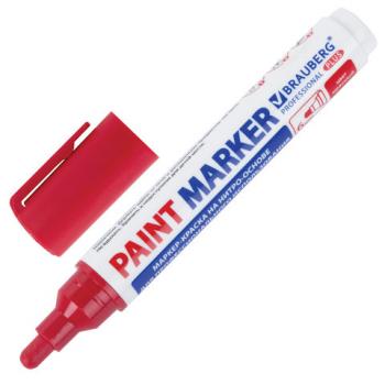 Маркер-краска лаковый (paint marker) 6 мм, КРАСНЫЙ, НИТРО-ОСНОВА, BRAUBERG PROFESSIONAL PLUS EXTRA, 151452 - Премиум Сервис