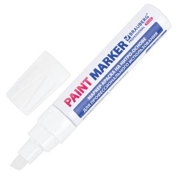 Маркер-краска лаковый (paint marker) 8 мм, БЕЛЫЙ, НИТРО-ОСНОВА, алюминиевый корпус, BRAUBERG PROFESSIONAL PLUS JUMBO, 151454 - Премиум Сервис