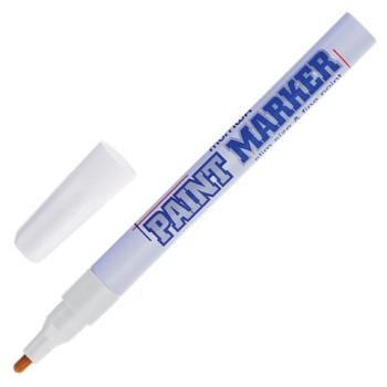 Маркер-краска лаковый (paint marker) MUNHWA "Slim", 2 мм, БЕЛЫЙ, нитро-основа, алюминиевый корпус, SPM-05 - Премиум Сервис