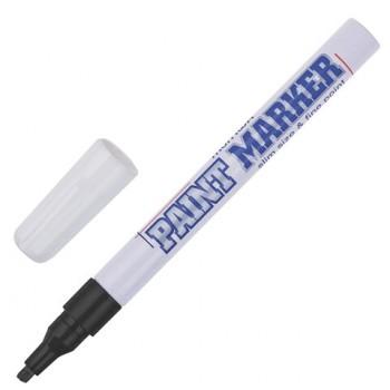 Маркер-краска лаковый (paint marker) MUNHWA "Slim", 2 мм, ЧЕРНЫЙ, нитро-основа, алюминиевый корпус, SPM-01 - Премиум Сервис