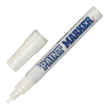 Маркер-краска лаковый (paint marker) MUNHWA, 4 мм, БЕЛЫЙ, нитро-основа, алюминиевый корпус, PM-05 - Премиум Сервис