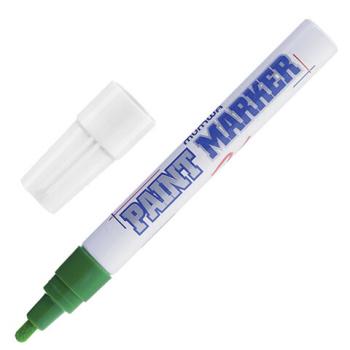 Маркер-краска лаковый (paint marker) MUNHWA, 4 мм, ЗЕЛЕНЫЙ, нитро-основа, алюминиевый корпус, PM-04 - Премиум Сервис