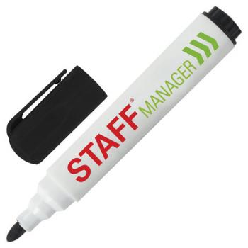 Маркер стираемый для белой доски ЧЕРНЫЙ, STAFF "Manager" WBM-491, 5 мм, с клипом, 151491 - Премиум Сервис