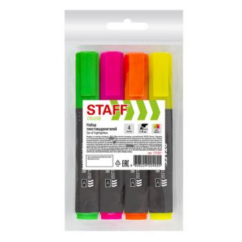 Набор текстовыделителей 4 шт., АССОРТИ, STAFF "College" STICK HL-497, линия письма 1-4 мм, 151501 - Премиум Сервис