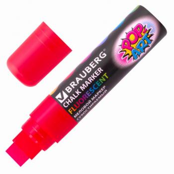 Маркер меловой "POP-ART" КРАСНЫЙ, 15 мм, стираемый, для гладких поверхностей, BRAUBERG, 151539 - Премиум Сервис