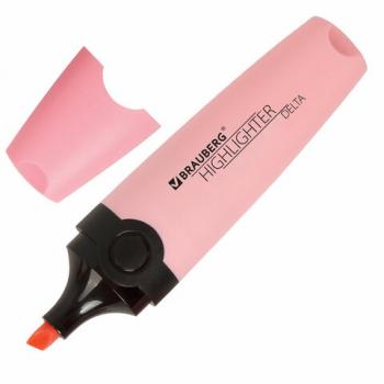 Текстовыделитель BRAUBERG "DELTA PASTEL", ПАСТЕЛЬНЫЙ РОЗОВЫЙ, линия 1-5 мм, 151731 - Премиум Сервис