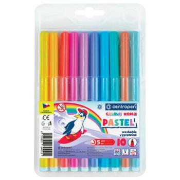 Фломастеры ПАСТЕЛЬНЫЕ 10 ЦВЕТОВ CENTROPEN "Colour World Pastel", смываемые, 7550/10TP, 7 7550 1087 - Премиум Сервис