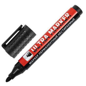 Маркер перманентный ULTRA MARKER, ЧЕРНЫЙ, 3,5 мм, с клипом, BRAUBERG, 152204 - Премиум Сервис
