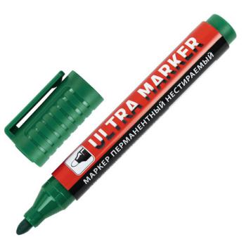 Маркер перманентный ULTRA MARKER, ЗЕЛЕНЫЙ, 3,5 мм, с клипом, BRAUBERG, 152207 - Премиум Сервис