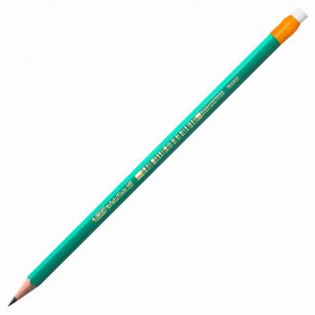Карандаш чернографитный BIC, 1 шт., "Evolution", HB, с резинкой, пластиковый, корпус зеленый, заточенный, 8803323 - Премиум Сервис