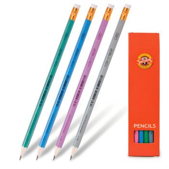 Карандаш чернографитный KOH-I-NOOR, 1 шт., "Astra", НВ, с ластиком, корпус ассорти, заточенный, 1380, 1380002017KSRU - Премиум Сервис