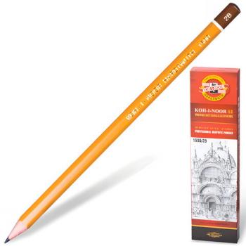 Карандаш чернографитный KOH-I-NOOR 1500, 1 шт., 2B, корпус желтый, заточенный, 150002B01170RU - Премиум Сервис