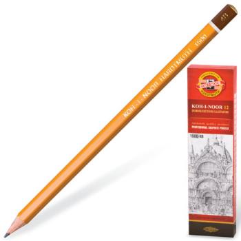 Карандаш чернографитный KOH-I-NOOR 1500, 1 шт., 4B, корпус желтый, заточенный, 150004B01170RU - Премиум Сервис