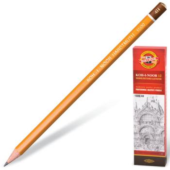 Карандаш чернографитный KOH-I-NOOR 1500, 1 шт., 4H, корпус желтый, заточенный, 150004H01170 - Премиум Сервис