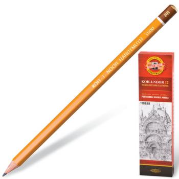 Карандаш чернографитный KOH-I-NOOR 1500, 1 шт., 8B, корпус желтый, заточенный, 150008B01170RU - Премиум Сервис