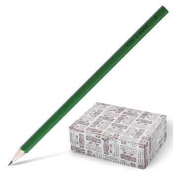 Карандаш чернографитный KOH-I-NOOR, 1 шт., H, корпус зеленый, заточенный, 1702003005KK - Премиум Сервис