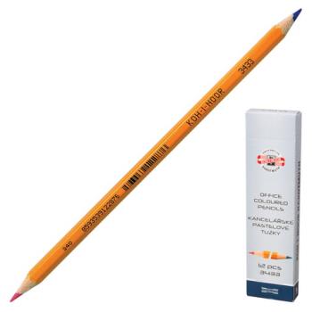 Карандаш двухцветный KOH-I-NOOR, 1 шт., красно-синий, грифель 3,2 мм, желтый корпус, 34330EG001KS - Премиум Сервис