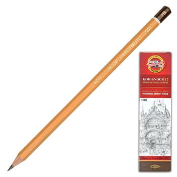 Карандаш чернографитный KOH-I-NOOR 1500, 1 шт., 7B, корпус желтый, заточенный, 150007B01170RU - Премиум Сервис