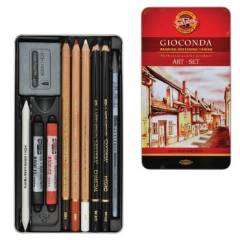 Набор художественный KOH-I-NOOR "Gioconda", 10 предметов, металлическая коробка, 8890000001PL - Премиум Сервис