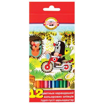 Карандаши цветные KOH-I-NOOR "Крот", 12 цветов, грифель 3,2 мм, заточенные, европодвес, 3652012026KSRV - Премиум Сервис