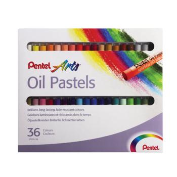 Пастель масляная художественная PENTEL "Oil Pastels", 36 цветов, круглое сечение, картонная упаковка, PHN4-36 - Премиум Сервис