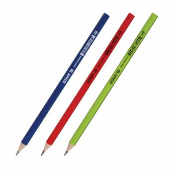 Карандаш чернографитный STAFF "Basic" BLP-743, 1 шт., НВ, пластиковый, корпус ассорти, 181743 - Премиум Сервис