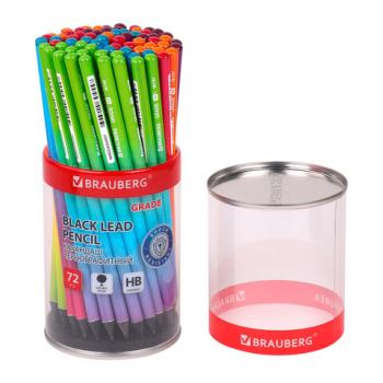 Карандаш чернографитный BRAUBERG "GRADE", 1 шт., HB, корпус ассорти, 181757 - Премиум Сервис