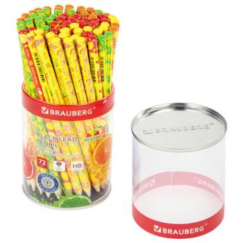 Карандаш чернографитный BRAUBERG "FRESH ZONE", 1 шт., HB, корпус ассорти, 181759 - Премиум Сервис