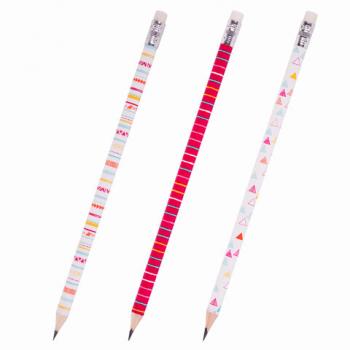 Карандаш чернографитный ЮНЛАНДИЯ "ГЕОМЕТРИЯ", 1 шт., HB, с ластиком, корпус ассорти, 181775 - Премиум Сервис