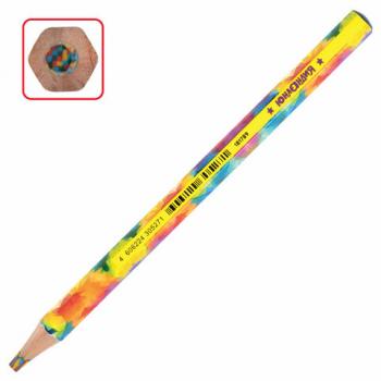Карандаш с многоцветным грифелем МЯГКИЙ, 1 шт., ЮНЛАНДИЯ "MAGIC", классические цвета, утолщенный, 181789 - Премиум Сервис